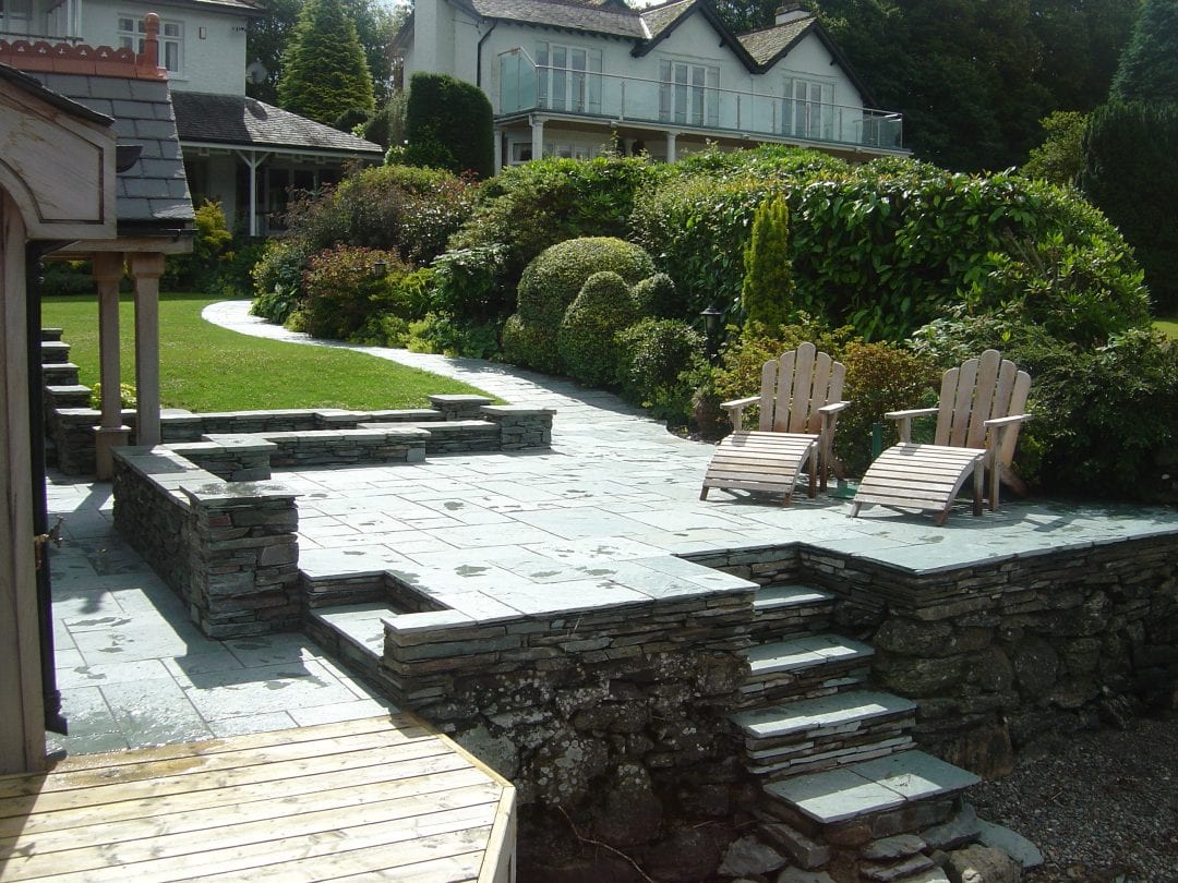 Slate Paving & Walling – Private Boathouse, Bowness, Cumbria