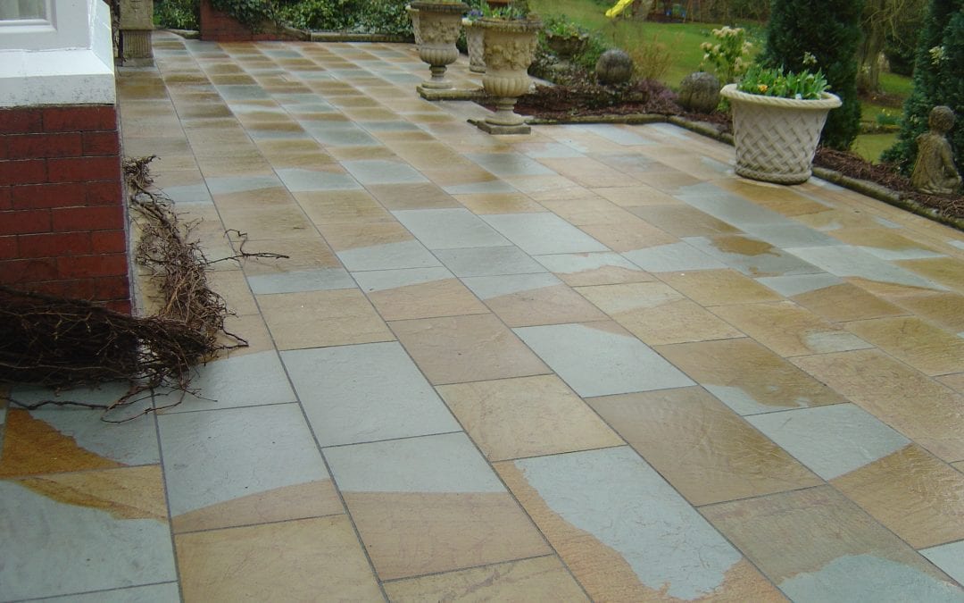 Flamed Sandstone Paving Patio, Cheshire